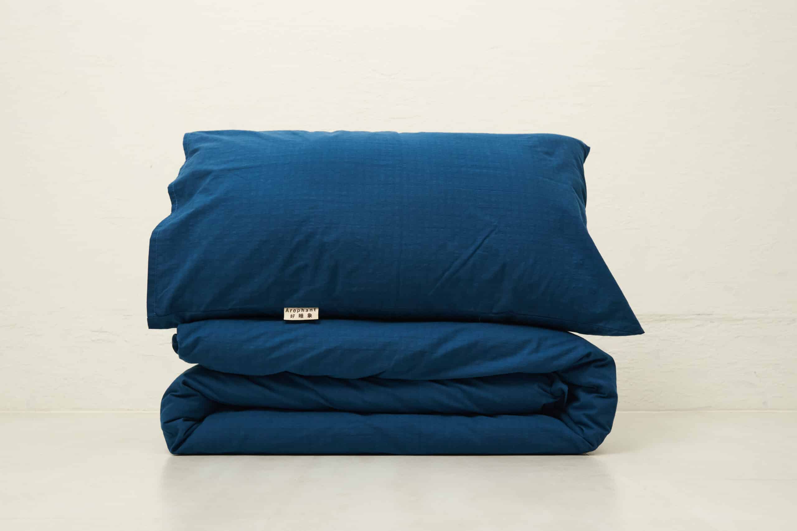 好睡象臺灣有機棉床包組、顏色是品格藏藍